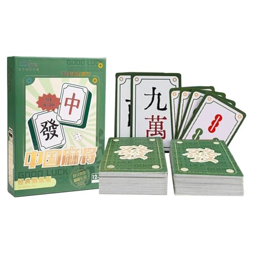 Reise-Mahjong-Sets, tragbares Mahjong-Set,Chinesische Majhong-Spiele | Chinesisches Mahjong-Poker, Spielkarten, chinesisches Mah-Jongg, tragbares, verdicktes Pokerspiel für, Picknick, Zuhause, F von Generisch