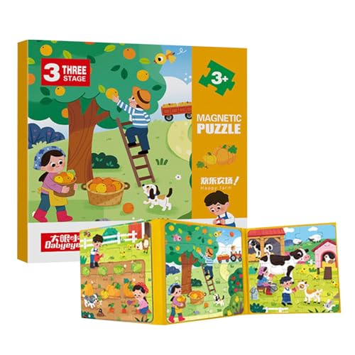 Reiserätsel für Kinder, Puzzlebücher für Kinder | Aktivitäten Puzzles Spielzeug - Magnetische Reisepuzzles, Roadtrip-Aktivitäten, Spielzeug für Roadtrips für 2–6-Jährige von Generisch