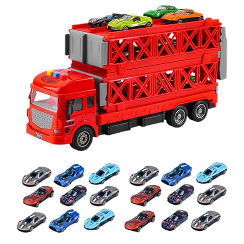 Rennstrecken-Truck-Spielzeug, Transportträger-Spielset, Kinder-Renn-Truck-Spielzeug, Licht- und Sound-Truck, katapultierende Rennstrecke mit Auswurf-Rennstrecke, Licht und Sound für Feiertagsgeburtsta von Generisch