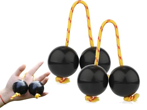 Rhythmischer Ball, 2 Paar rhythmische Kugeln für Kinder und Erwachsene, Handpercussion, Musik-Eier-Shaker, Doppelkürbis-Percussion für Kinder und Erwachsene, Hochzeitsfeiern, Musikunterricht (schwarz) Rhythmischer Ball, 2 Paar rhythmische Kugeln für Kinder und Erwachsene, Handpercussion, Musik-Eier-Shaker, Doppelkürbis-Percussion für Kinder und Erwachsene, Hochzeitsfeiern, Musikunterricht (schwarz) von Generisch