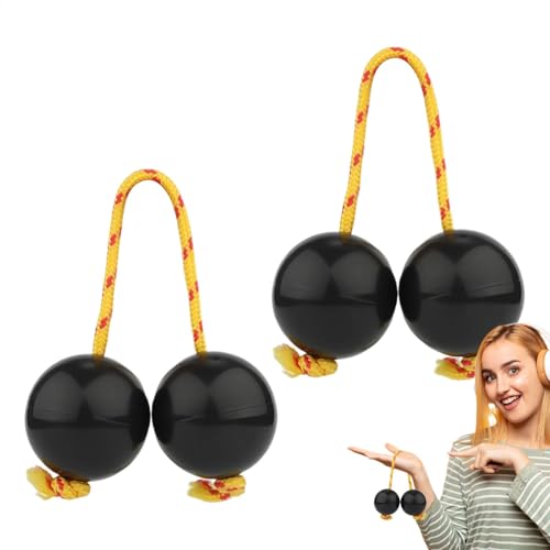 Rhythmischer Ball Kashaka Instrument, Afrikanischer Shaker Musikinstrument, 5.0 cm 2 Paar ABS Hand Percussion Balls Musik Ei Double Gourd für Partys Hochzeiten Shows von Generisch