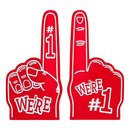 Riesige Schaumstoff-Hände, Gladiatoren, 2 Stück, Schaumstoff-Finger-Zeiger, Gladiatoren für Sport-Fans, inspirierendes Jubeln, rote riesige Schaumstoff-Hand für Sportveranstaltungen, Jubeln Riesige Schaumstoff-Hände, Gladiatoren, 2 Stück, Schaumstoff-Finger-Zeiger, Gladiatoren für Sport-Fans, inspirierendes Jubeln, rote riesige Schaumstoff-Hand für Sportveranstaltungen, Jubeln von Generisch