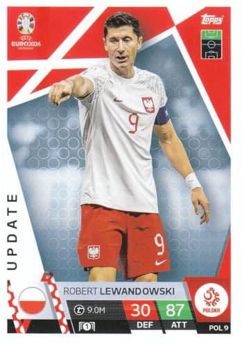 Robert Lewandowski Kapitän Polen Topps Fußball Sammelkarte POL 9 Euro 2024 von Generisch