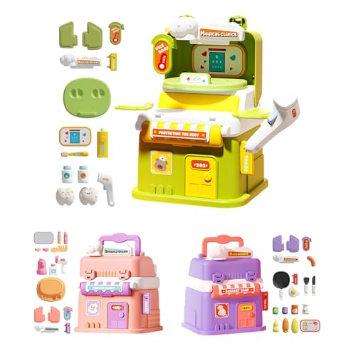 Role Play Pretend House, Preschool Toy, Educational Role Play House, Learning Activities Set, Portable with Handle, Ideal for Kids Ages 3+ Cognitive Development von Generisch