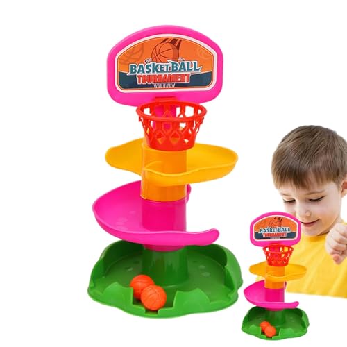 Rolling Ball Track Toy, Kids Ball Track Toy, Basketball -Stapelstrecke Drop Toys, Desktop -Cartoon -Wurfkugel -Schiebeturm zum Festivalversammlung von Generisch