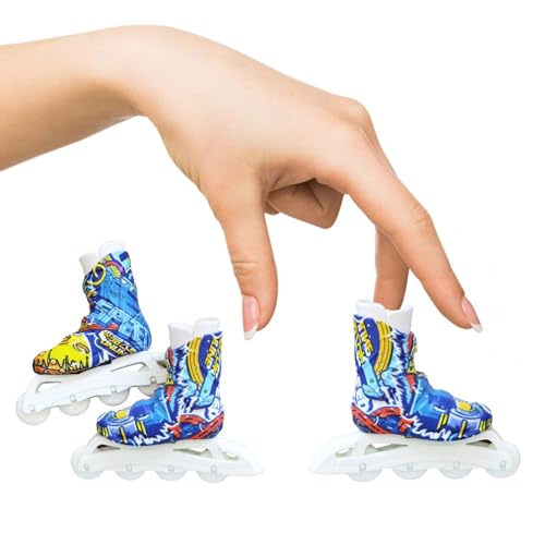 Rollschuhe Für Die Finger | Fingerboard -Skateboardschuhe, Sneakers Schlüsselanhänger Dekoration Geschenk Für Kinder - Mädchen Bunte Finger Skates Spielzeug Training Requisiten von Generisch