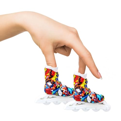 Rollschuhe Spielzeug | -Fingerschuhe-Spielzeug Für Fingerboard-Skateboard- Sneakers Schlüsselanhänger Dekoration Geschenk Für Kinder Mädchen Bunte Finger Skates Spielzeug Trainin von Generisch