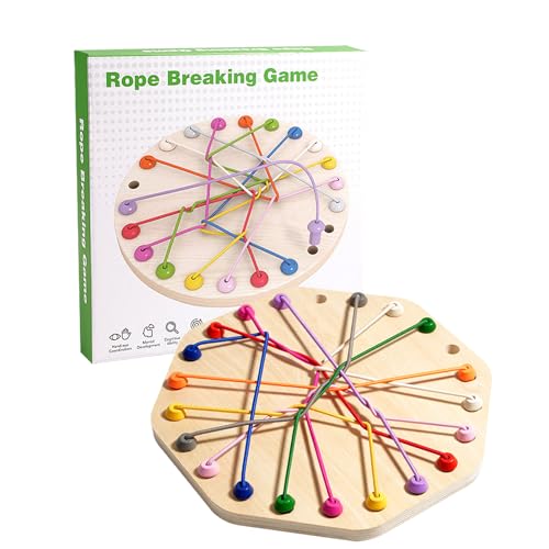 Rope Challenge Game, Strategy Rope Untying Puzzle, Logic Board Game Brain Teaser, Interactive Fine Motor Skills Toy, Educational Fun for Boys and Girls, Kids 3+, 22.5x22.5 cm, 350g von Generisch