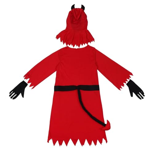 Roter Halloween-Kostüm für Kinder, für Halloween, Spiel, Cosplay, Jungen, Mantel mit Handschuhen (Rot, 10–12 Jahre) von Generisch