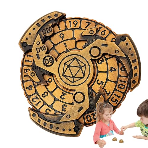 Roulette-Würfel | -Spielzubehör | Wettwürfel | Glücksspiel-Tools | Würfelspinner | Polyedrische 7-in-1-Würfelmünze aus Metall – Fidget Toys Zinklegierungswürfel Fidget Dice Spinner für Rollenspi von Generisch