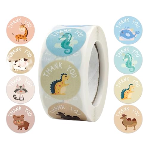 Runde Tieraufkleber - 500 Entzückende Farm Animal Sticker Sheets,Tieraufkleber für Kinder, Gastgeschenke, Geschenkanhänger, jeweils 2,5 cm im Durchmesser von Generisch