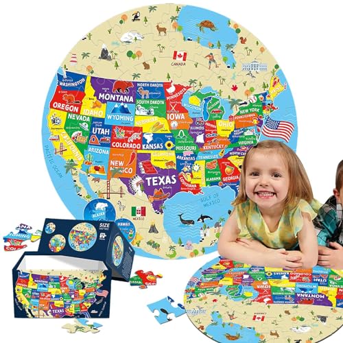 Rundes Puzzle, Bodenpuzzle für Kinder - 70 Teile Bodenpuzzle, pädagogisches rundes Puzzle,Trainieren Sie die Hand-Auge-Koordination für und Mädchen, Puzzle-Spielzeug für Klassenzimmer und Schlafzimmer von Generisch