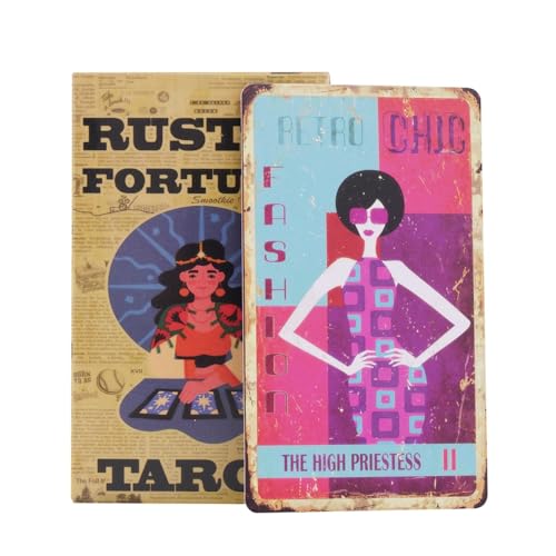 Rustikale Tarotkarten, Fortune Tarot Deck, Anfänger Tarot-Set, Englisches Tarot-Lesen, Wahrsagung Tarot-Werkzeuge, Original Tarot-Deck, 80 Stück Original Tarotkarten für Tarot-Lesung von Generisch