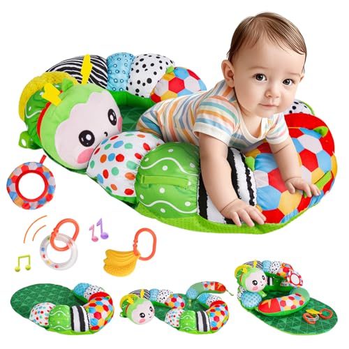 SAIMAND Baby Spielzeug 0-6 Monate, 3 in 1 Abnehmbares Raupe Spielkissen für Tummy Time Toys, Bauchlage, Sitzen & Stützen mit Rassel, Beißring und Spiegel, Ideales Baby Geschenk 0-3-6 Monate SAIMAND Baby Spielzeug 0-6 Monate, 3 in 1 Abnehmbares Raupe Spielkissen für Tummy Time Toys, Bauchlage, Sitzen & Stützen mit Rassel, Beißring und Spiegel, Ideales Baby Geschenk 0-3-6 Monate von Generisch
