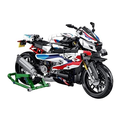 SAYN Technik Motorrad für BMW M1000 RR - 912 Klemmbausteine Technik Motorrad Bausteine Bausatz, Kompatibel mit Lego Technik von Generisch