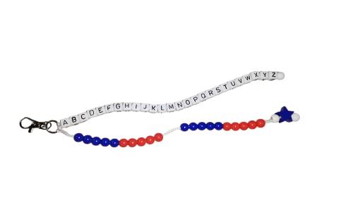 SCHULTÜTE / EINSCHULUNG - Traumhafte ABC Rechenkette als Lernhilfe - Brilliante Farbkombis - Für Mädchen und Jungen - Bewährtes Lernmittel 1. Klasse Grundschule rechnen bis 20 und ABC lernen, Blaurot von Generisch