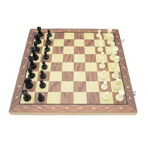 Schach Magnetisches Klappschach-Set aus massivem Holz, Schachspiel, Geschenk, Familie, Strategie, Schachspiele von Generisch