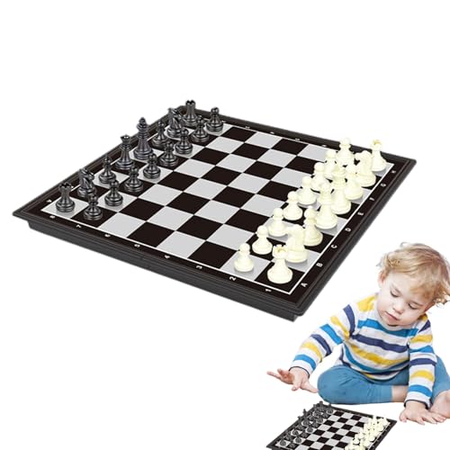 Schachbrett magnetisch | Faltbares Magnetspiel-Schachbrett,Tragbares Schachbrettspielset, 9,8 x 9,8 Zoll pädagogisches -Vorschul-Lernspielzeug für Familientreffen und Camping von Generisch