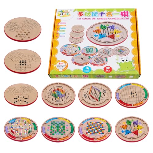 Schachprüfern Set, Checkers und Schachbrettspiel | Holz Multifunktionales Schachspiel Set | Interaktive Bildungsspielzeug für Familienversammlungspartys für Heimreisen Schachprüfern Set, Checkers und Schachbrettspiel | Holz Multifunktionales Schachspiel Set | Interaktive Bildungsspielzeug für Familienversammlungspartys für Heimreisen von Generisch
