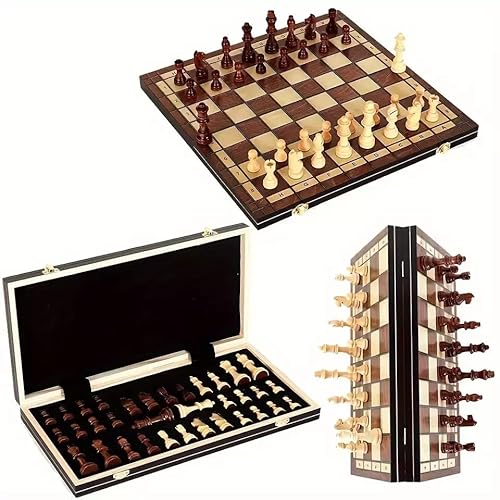 Schachspiel mit Schachfiguren Schach Schachbrett magnetisch, 44cm/17,3 Zoll von Generisch