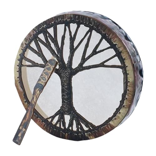 Schamanische Trommel | Baum des Lebens Sibirische Trommel Mit Trommelstock, Schamanentrommel Bodhran Drum Djembe Vorgestimmte Shaman Drum Sibirische Drum Spirit Music Handmade Shamanic Trommel von Generisch