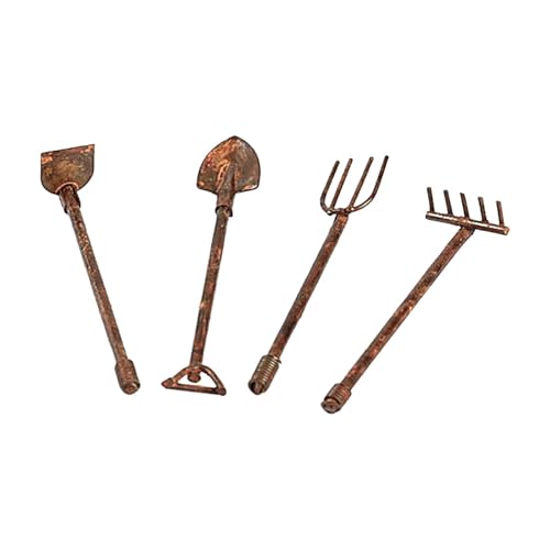 Schaufelpuppenhaus - 1:12 Skala Petite Garden Hoe Und Rake Toys | Gartenhacke -Rake -Werkzeugspielzeug, Rake Doll House Toy, Feengartenschaufel, Puppenhaus Gartenschaufel Für Feenhauseszene De von Generisch