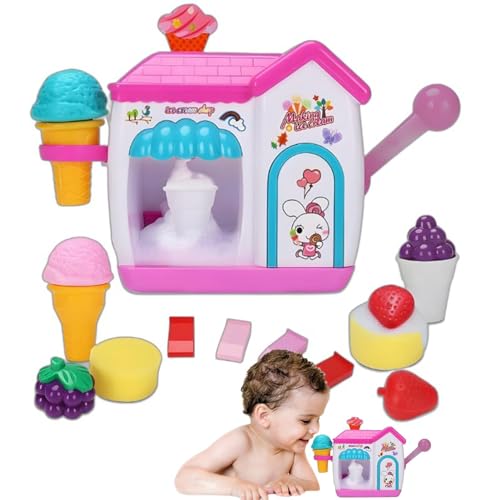 Schaum-Badespielzeug, Eiscreme-Spielzeug-Badeblasenmacher, Bunter Schaummacher, Pretend Cake Play Set Safe Bubble Maker Spaß für Kinder Mädchen von Generisch