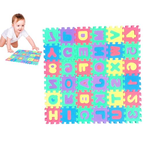 Generisch Schaumstoff-Puzzle-Bodenmatte - 36 Fliesen Spielmatten-Set Hochflexible sichere Schaumbodenfliesen, Ideal als Vorschulgeschenk für Mädchen und, Strapazierfähige Unterlage von Generisch