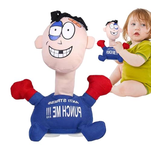 Generisch Schlag Mich Schreiende Puppen,Anti-Stress Pun-ch Me Puppen,Lustiges Stoffpuppe Stress Anti Stress Spielzeug Mit Saugnapfbasis,Scream Plush Doll Für Frauen, Mädchen,weich Zum Stressabbau von Generisch