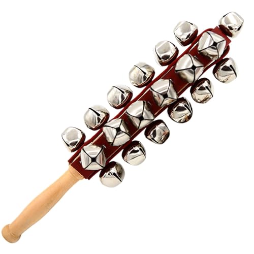 Schlittenglocken | Handjingle Glocken Holzgriff | Bell Jingle Schüttelt Schlitten Bell Stick | Percussion Sleigh Bells Instrument - Sleigh Bell Musical Instrument | Home School Music Learnin von Generisch