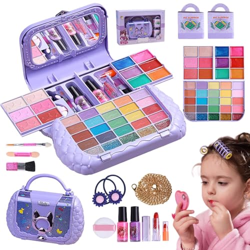 Schminkkoffer Mädchen Kinder Make Up Set, Kinderschminke Set Spielzeug Mädchen, Rollenspiel Geburtstag Weihnachts Geschenke Für Mädchen 3 4 5 6 7 8 9 10 Jahre von Generisch