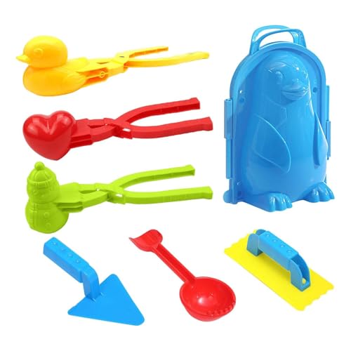 Schneespielzeughersteller - Schneeballhersteller Spielzeug | Maker Tool | 7pcs Sandspielzeugset | Safe Abs Schneekugel Shaper Formen | Reibungsloser lustiger Winter im Freien für Kinde von Generisch