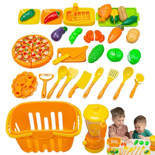 Schneidendes Spielnahrungsspielzeug für Kinder,Spielnahrungsmittelset für Kinder | Play Food Kitchen Spielzeugset,Mehrzweck-Spielküche, Essensspielzeug für Neujahr, Geburtstag, Weihnachten und Kindert von Generisch