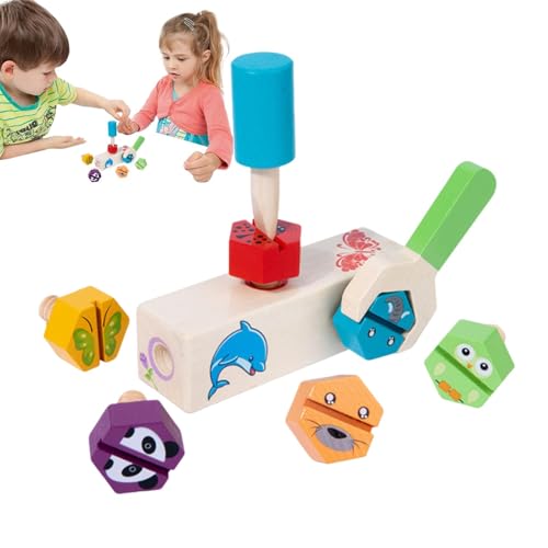 Schraubenspielzeug für Kleinkinder, Lernspielzeug für das frühe Lernen - Nuts And Bolts Brettspiel Regenbogen farblich passendes Spielzeug - Kreative Holz-Matching-Spiele für Kinder im Vorschulalter f von Generisch