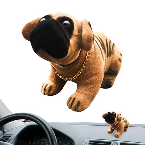 Schütteln Sie die Hundepuppe für das Auto, schütteln Sie den Hund für das Auto, Miniatur-Hundeornament aus Harz, Figuren von unruhigen Welpen, die sich überfliegen p von Generisch