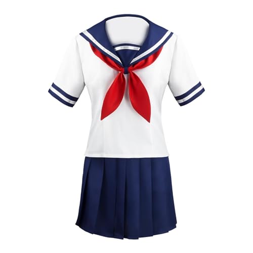 Schuluniform Cosplay Kostüm | Mädchen Matrosen Kleid Shirts Uniform | Mädchen Japanische Schule Faltenrock Uniform | Kostüm-Set Anime Schulmädchen Uniform für Halloween von Generisch