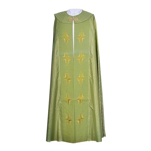 Schwarzer Umhang, bedruckter Umhang, Priester, religiöser Robe, Schal, Bühnenaufführung, Gothic, Mittelalter, Renaissance, Kostüm-Zubehör Schwarzer Umhang, bedruckter Umhang, Priester, religiöser Robe, Schal, Bühnenaufführung, Gothic, Mittelalter, Renaissance, Kostüm-Zubehör von Generisch