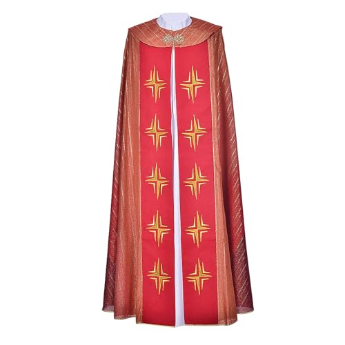 Schwarzer Umhang, bedruckter Umhang, Priester, religiöser Robe, Schal, Bühnenaufführung, Gothic, Mittelalter, Renaissance, Kostüm-Zubehör Schwarzer Umhang, bedruckter Umhang, Priester, religiöser Robe, Schal, Bühnenaufführung, Gothic, Mittelalter, Renaissance, Kostüm-Zubehör von Generisch