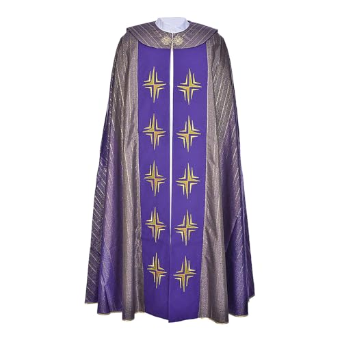 Schwarzer Umhang, bedruckter Umhang, Priester, religiöser Robe, Schal, Bühnenaufführung, Gothic, Mittelalter, Renaissance, Kostüm-Zubehör Schwarzer Umhang, bedruckter Umhang, Priester, religiöser Robe, Schal, Bühnenaufführung, Gothic, Mittelalter, Renaissance, Kostüm-Zubehör von Generisch