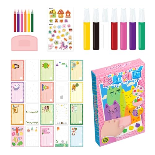 Scratch Painting Kit, Educational Scratch Painting Notebook, Dot Painting Paper Set Notebooks, Scratch Drawing Postcard Kid for Girls and Boys Aged 6+ von Generisch