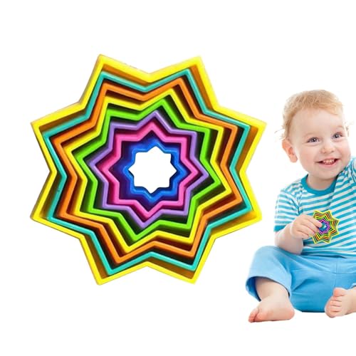 Sechseckiges sensorisches Spielzeug, Fidget Star Shaped Toy,3D-Stern-Schreibtisch-Spinner-Spielzeug - Tragbares Star-Spielzeug zum Stressabbau, pädagogisches Zappel-Stern-Fingerspitzenspielzeug für Ru von Generisch