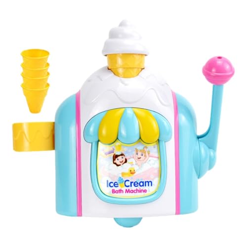 Seifenblasen-Eiscreme-Maker-Badespielzeug – ABS-Badeisschaum-Maker | Schaumbadeblasenmaschine Mit 4 Eistüten, Wasserbadewannenspielzeug Mit 4 Eistüten, Badeblasenmaschine Für Waschbecken von Generisch