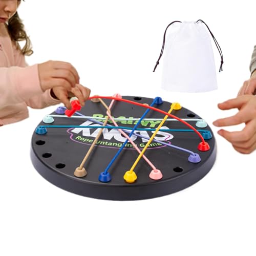 Seilspiele Für Kinder, Brainy Knots Rope Untangling Strategie-Brettspiel, Buntes Gedrehtes Seil Sortier Puzzlespiel, Logik Puzzle Brettspiel, Familienspiele Für Kinder Und Erwachsene, 2 Bis 4 Spieler von Generisch