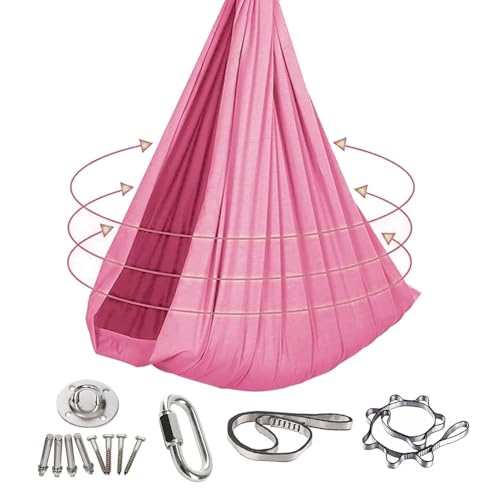 Sensorische Schaukel,Sensory Swing Sensory Körpersocken Sensorische Kompressionsdecke Therapieschaukel Kinder Erwachsene Hilfsmittel bei Autismus SPD Ängsten Konzentrationsmange Indoor Outdoor(Rosa) von Generisch