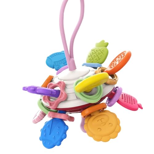 Sensorisches Pull -Spielzeug, Pull String Toy | Food Grade Pulling String Travel Seil - Frühe pädagogische sensorische Spielzeuge, farbenfrohe interaktive Teether -Ball für Kinder, Kinder von Generisch