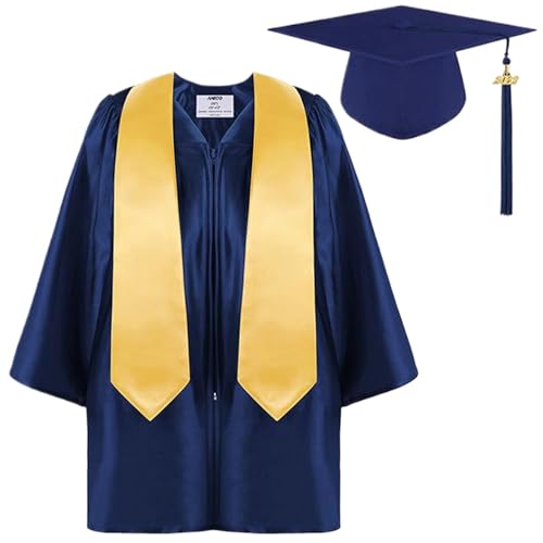 Set mit Kappe und Kleid für Kinder, 2025 Jahr, Kindergarten-Abschlusskleid, Kappe, Quasten-Set, formelle Kostüme für Vorschulkinderzeremonie von Generisch