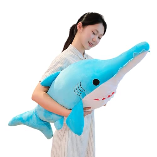 Shark Toys | Hautfreundliches Haifisch-Körperkissen | Realistisches Hai-Umarmungskissen, warmer, nicht reizender Plüsch für Bett, Stuhl, Couchtisch von Generisch