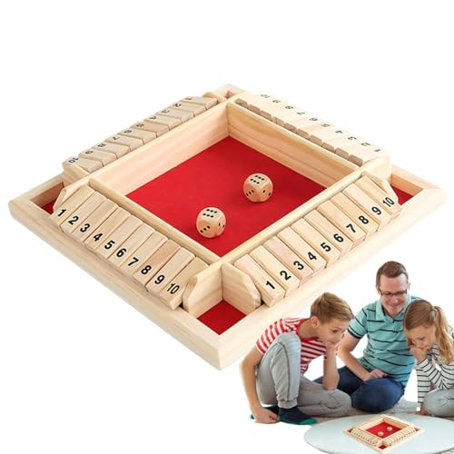 Shut Box-Spiel | Mathe-Spiele aus Holz - Tischspiele für Kinder und Erwachsene, Familie, Klassenzimmer, Zuhause, Party oder Kneipe, Mathe-Brettspiele, Unterhaltung, 2–4 Spieler von Generisch