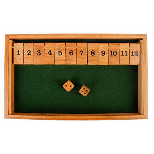 Shut The Box 2 Spieler, Shut The Box Spiel Holz Brettspiel, Traditionelle 12 Zahlen Würfelspiel Lernspielzeug für Kinder, Kneipen Spiele für Erwachsene, Familienspiele Reisespiele für Kinder von Generisch