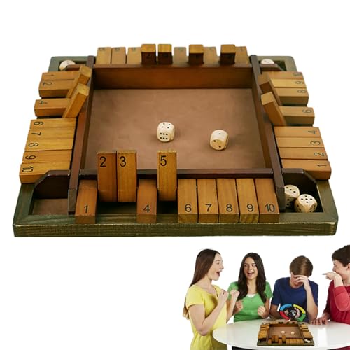 Shut The Box Würfelspiel - Holzbrettspiel | Tischspiele für Kinder und Erwachsene, Familie, Klassenzimmer, Zuhause, Party oder Kneipe, Mathe-Brettspiele, Unterhaltung, 2–4 Spieler von Generisch